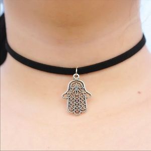 black velvet choker necklace with pendant